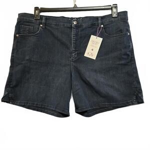 Gloria Vanderbilt Amanda Shorts 20W Dark Wash Denim Slimming Stretch NWT